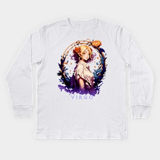 Zodiac sign Virgo T-shirt Kids Long Sleeve T-Shirt